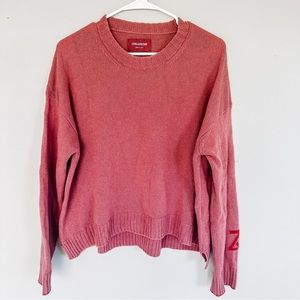 Zadig & Voltaire pink solid cashmere sweater